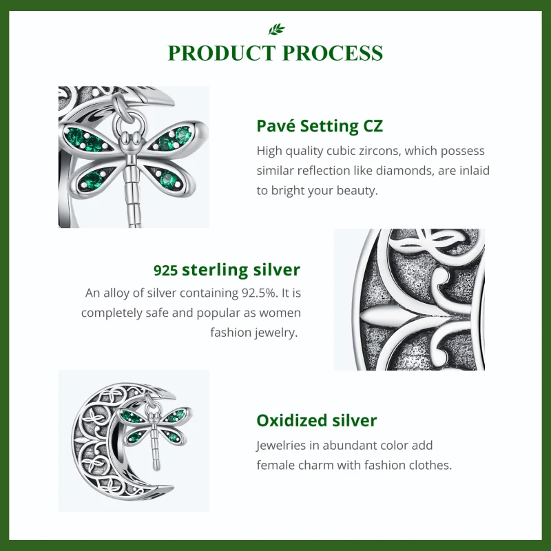 (obrázek pro) Pandora styl Měsíční vážka amulet - SCC2605 - Zobrazit 5