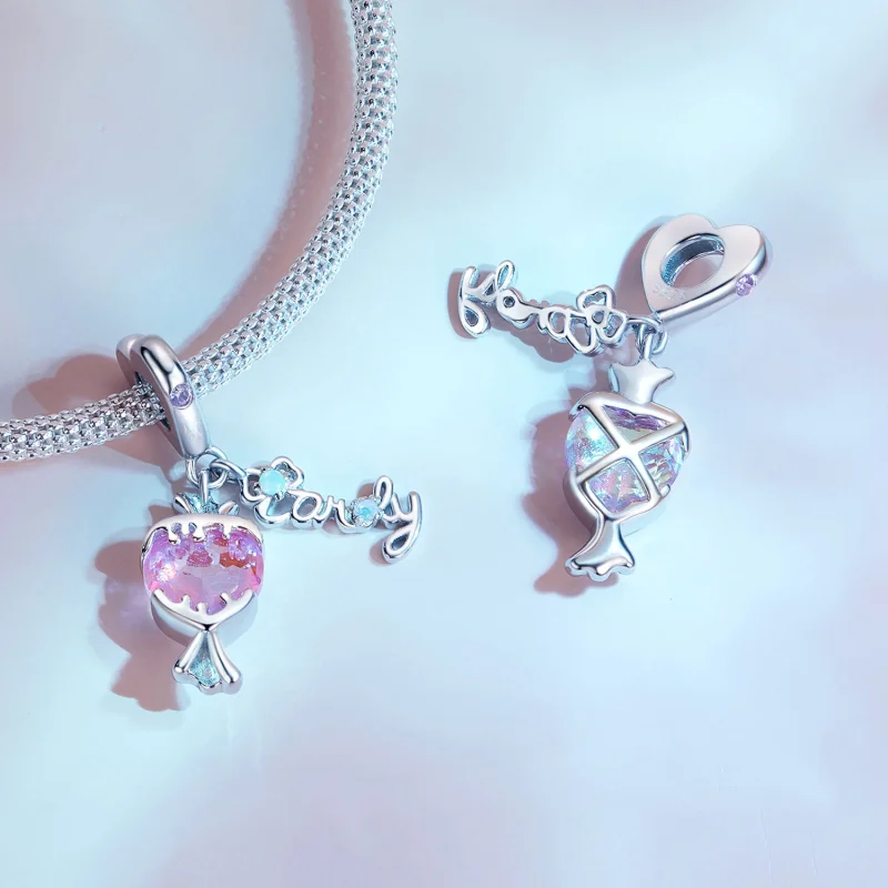 (obrázek pro) Pandora styl Růžová Bonbón Dangle - SCC2640 - Zobrazit 3