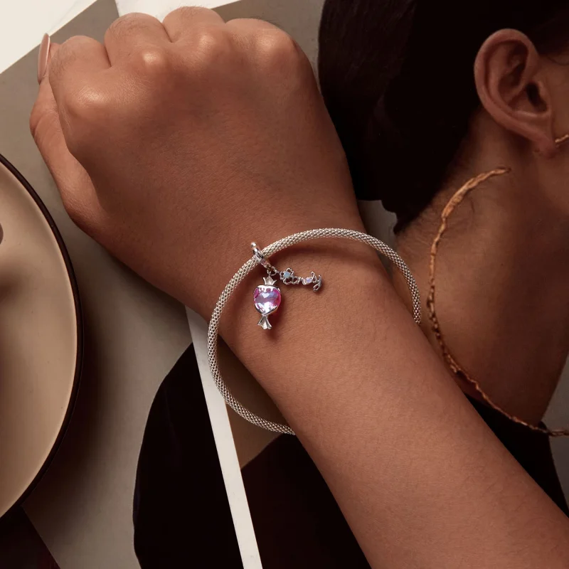 (obrázek pro) Pandora styl Růžová Bonbón Dangle - SCC2640 - Zobrazit 4