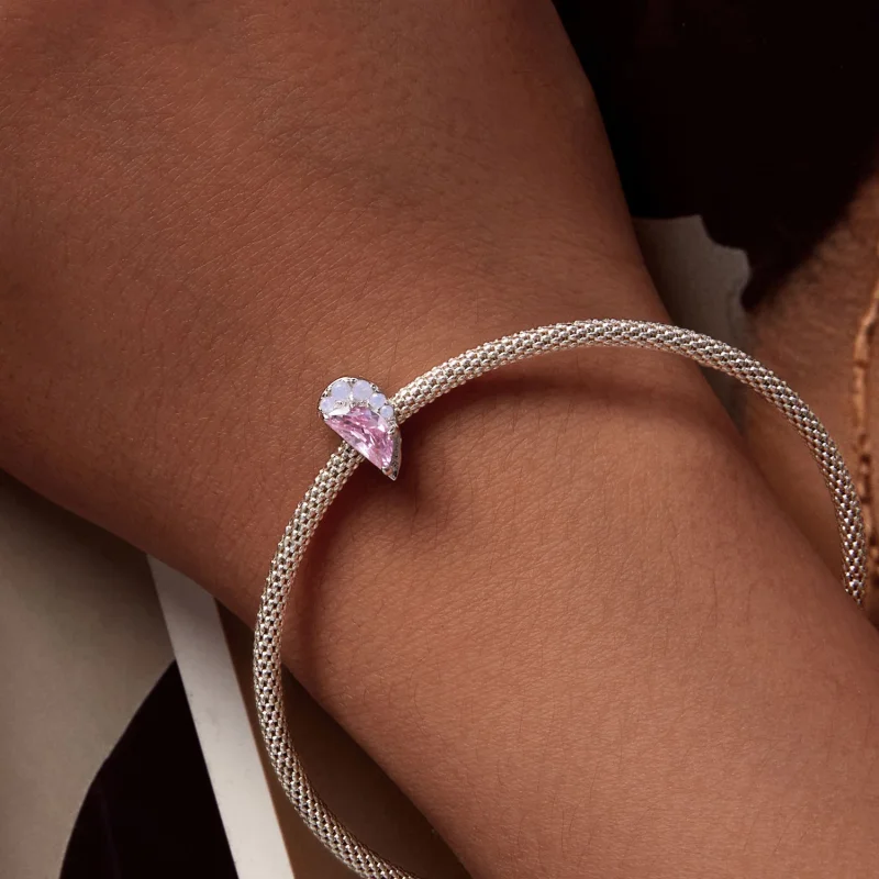 (obrázek pro) Pandora styl Růžové Sestřičky Srdce Charm - SCC2641 - Zobrazit 3