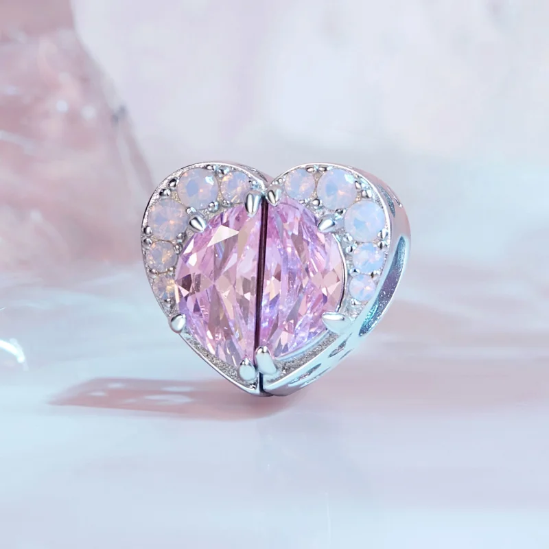 (obrázek pro) Pandora styl Růžové Sestřičky Srdce Charm - SCC2641 - Zobrazit 2