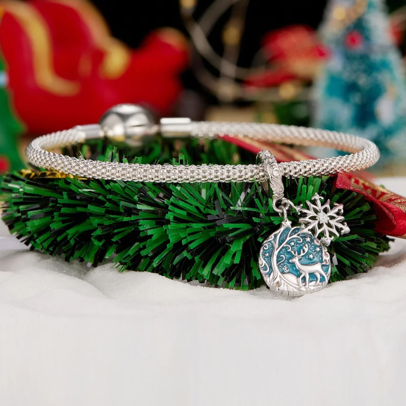 (obrázek pro) Pandora styl Svítící náušnice s jelenem - SCC2661 - Zobrazit 3