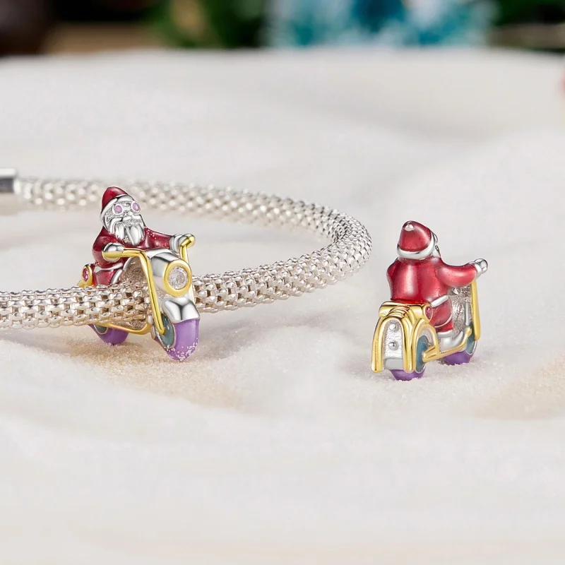 (obrázek pro) Pandora styl Svítící Santa Claus Is Here charm - SCC2645 - Zobrazit 4