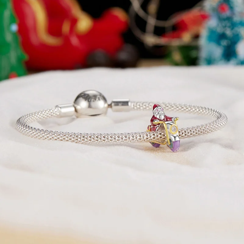 (obrázek pro) Pandora styl Svítící Santa Claus Is Here charm - SCC2645 - Zobrazit 5