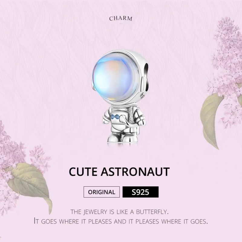 (obrázek pro) Pandora styl Teploměrný Astronaut Kování - BSC578 - Zobrazit 2
