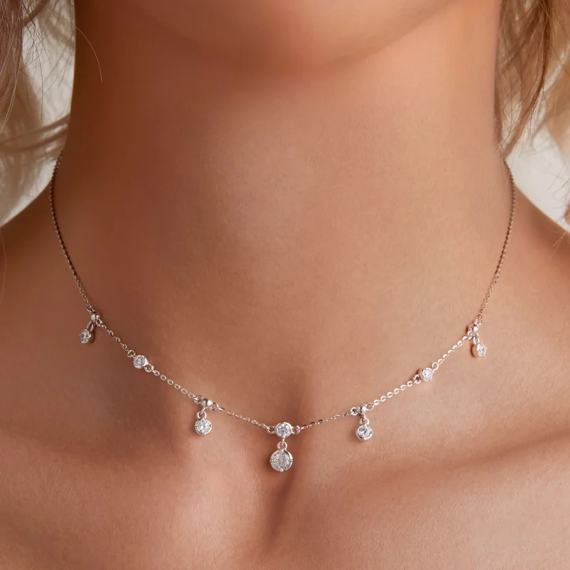 (obrázek pro) Pandora styl třpytivý tassel choker - BSN360 - Zobrazit 5