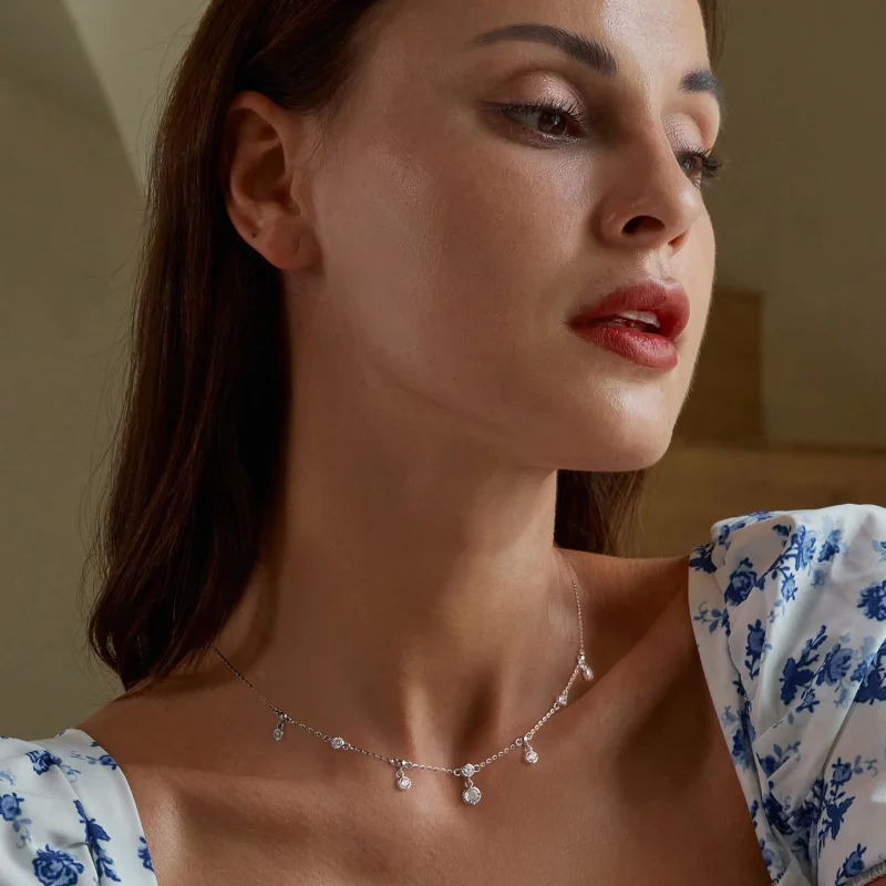 (obrázek pro) Pandora styl třpytivý tassel choker - BSN360 - Zobrazit 6
