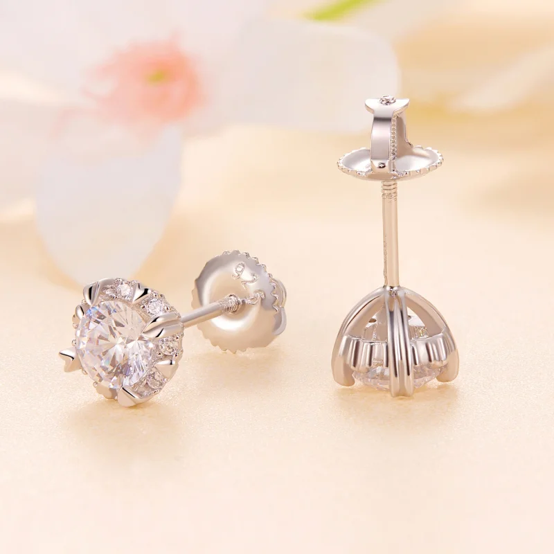 (obrázek pro) Pandora styl Výjimečné Moissanite náušnice (Dva certifikáty) - MSE017 - Zobrazit 4
