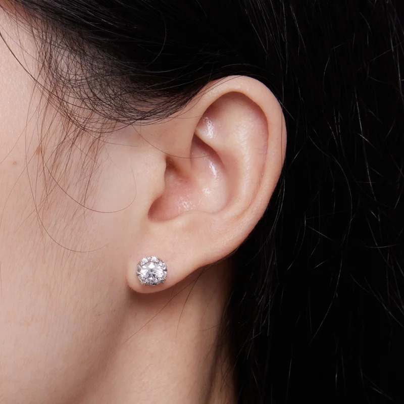 (obrázek pro) Pandora styl Výjimečné Moissanite náušnice (Dva certifikáty) - MSE017 - Zobrazit 5