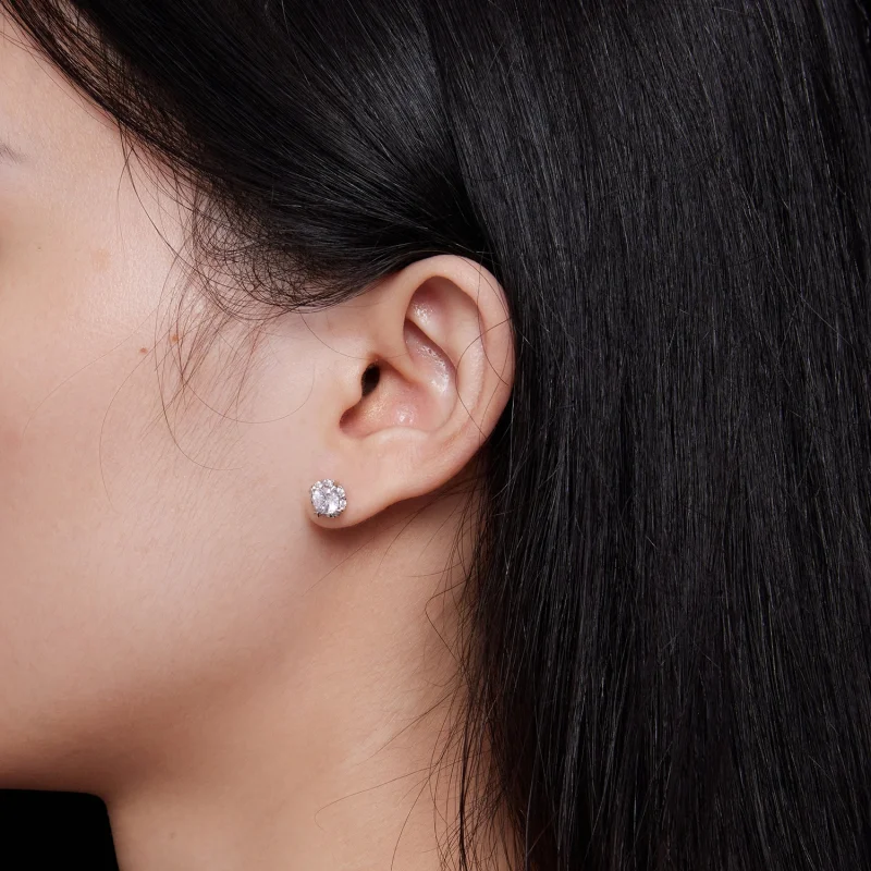 (obrázek pro) Pandora styl Výjimečné Moissanite náušnice (Dva certifikáty) - MSE017 - Zobrazit 6