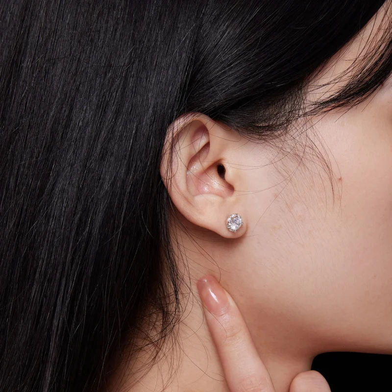 (obrázek pro) Pandora styl Výjimečné Moissanite náušnice (Dva certifikáty) - MSE017 - Zobrazit 7