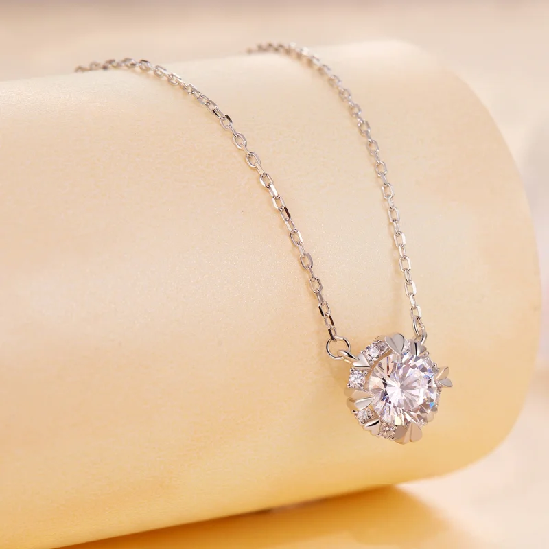 (obrázek pro) Pandora styl Vynikající moissanite náhrdelník (Jeden certifikát) - MSN011 - Zobrazit 3