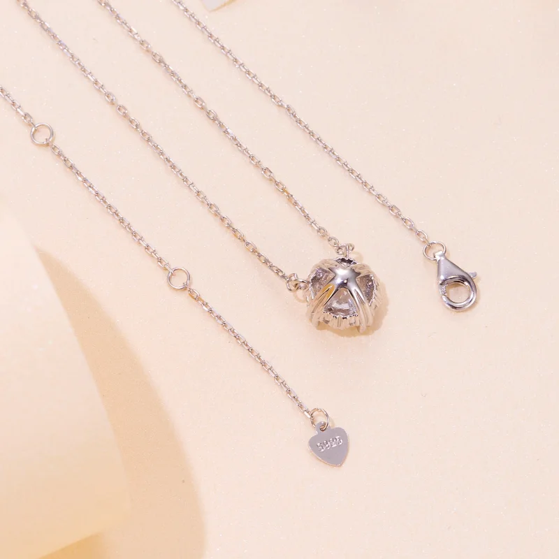 (obrázek pro) Pandora styl Vynikající moissanite náhrdelník (Jeden certifikát) - MSN011 - Zobrazit 5