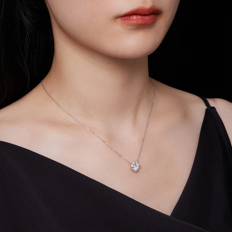 (obrázek pro) Pandora styl Vynikající moissanite náhrdelník (Jeden certifikát) - MSN011 - Zobrazit 8