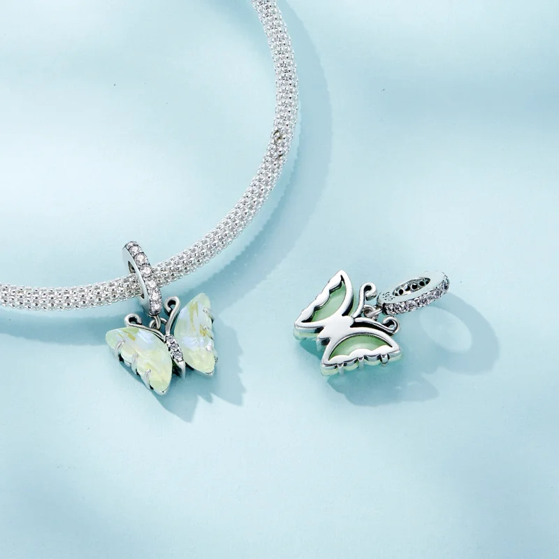 (obrázek pro) Pandora styl zelené Aurora motýl přívěsek - SCC2305-GN - Zobrazit 4