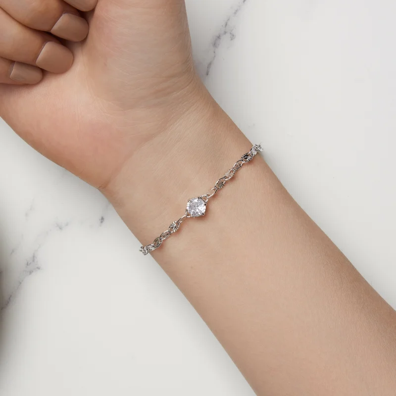 (obrázek pro) Pandora styl Zircon jemný třpyt řetězový náramek - BSB142 - Zobrazit 6
