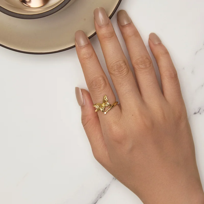(obrázek pro) Pandora styl Zlatý motýl Dream Ring - SCR448-B - Zobrazit 5