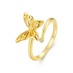 (obrázek pro) Pandora styl Zlatý motýl Dream Ring - SCR448-B