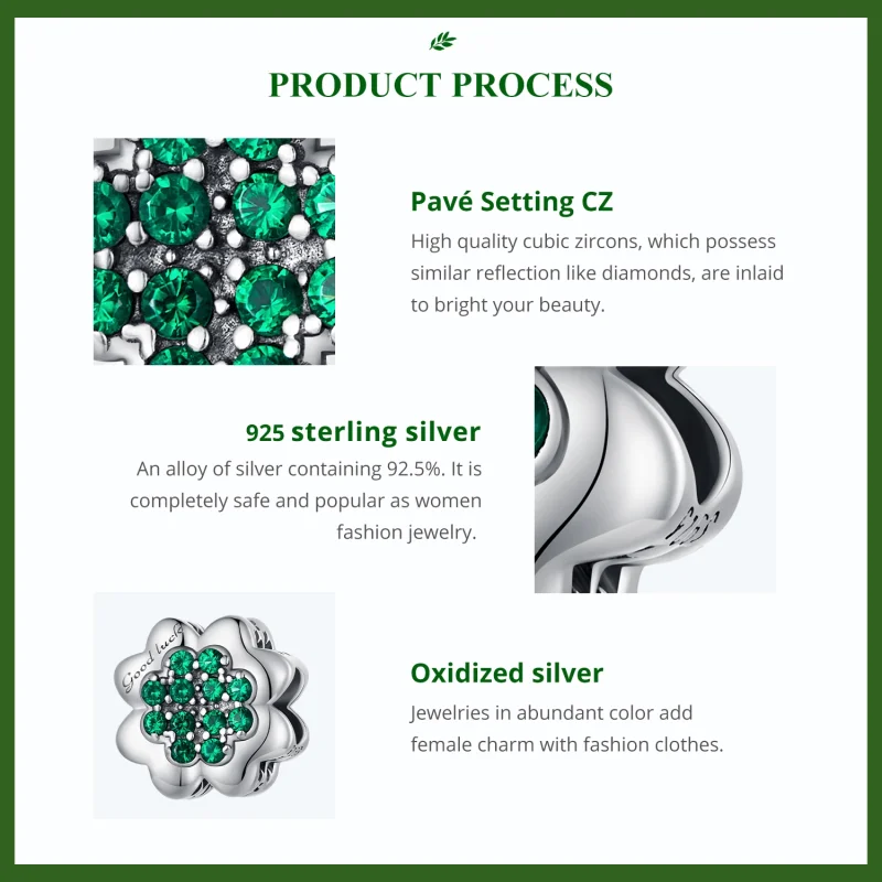 (obrázek pro) Pandora stylu charm Čtyřlístek - SCC2604 - Zobrazit 5