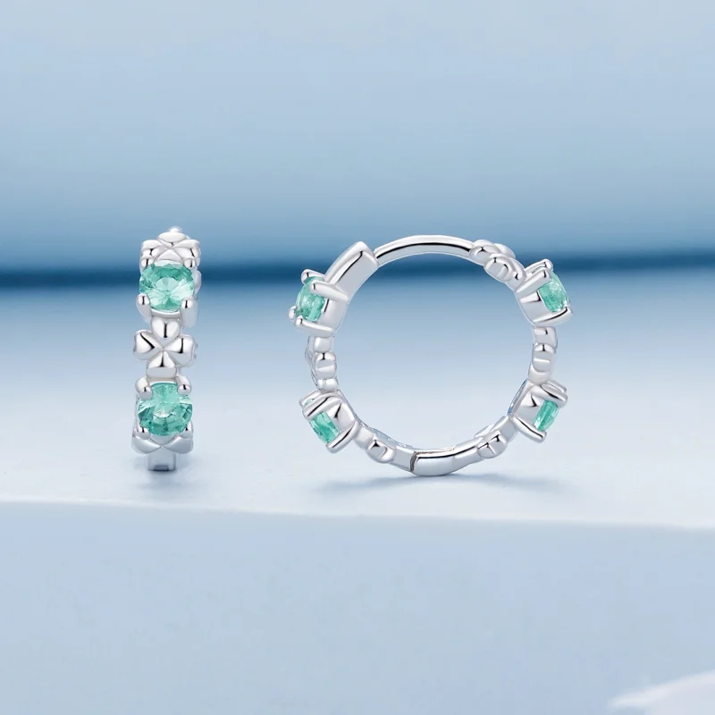 (obrázek pro) Pandora stylu náušnice s čtyřlístkem - BSE826 - Zobrazit 2