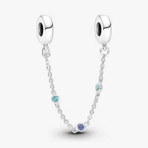 (obrázek pro) Bezpečnostní řetěz Pandora Triple Blue Stone - 791688C01