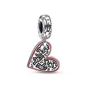 (obrázek pro) Keith Haring™ x Pandora Čárová grafika Lidské srdce Visací přívěsek – 792215C01