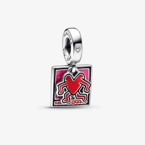 (obrázek pro) Keith Haring™ x Pandora Walking Heart Double Visací přívěsek – 792216C01