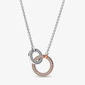 (obrázek pro) Náhrdelník Pandora Signature Two-tone Intertwined Circles - 382778C01