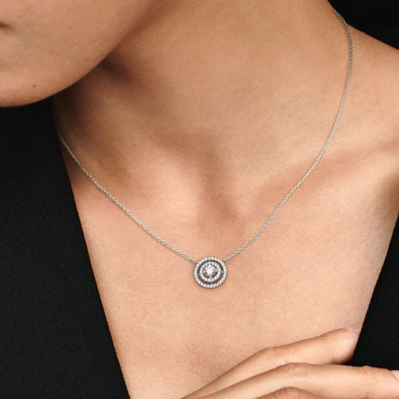 (obrázek pro) Náhrdelník Pandora Sparkling Double Halo Collier – 399414C01-45 - Zobrazit 4