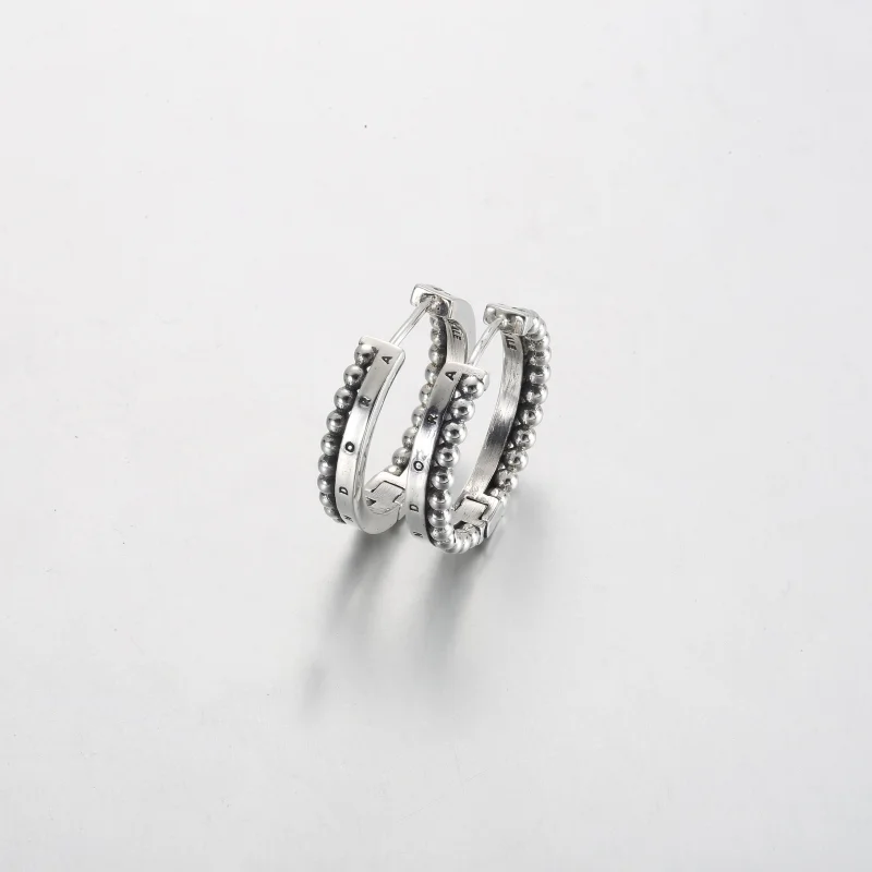 (obrázek pro) Náušnice Pandora Signature Logo & Beads Hoop - 292310C00 - Zobrazit 2