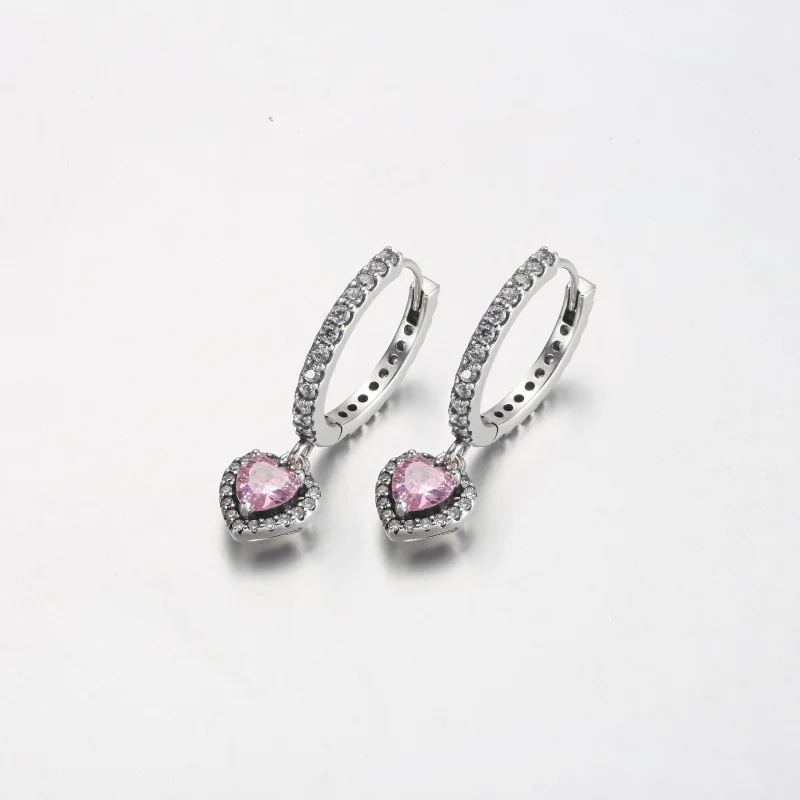 (obrázek pro) Náušnice Pandora Sparkling Halo Heart Hoop - 291445C01 - Zobrazit 2