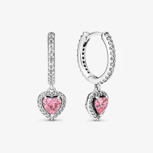 (obrázek pro) Náušnice Pandora Sparkling Halo Heart Hoop - 291445C01