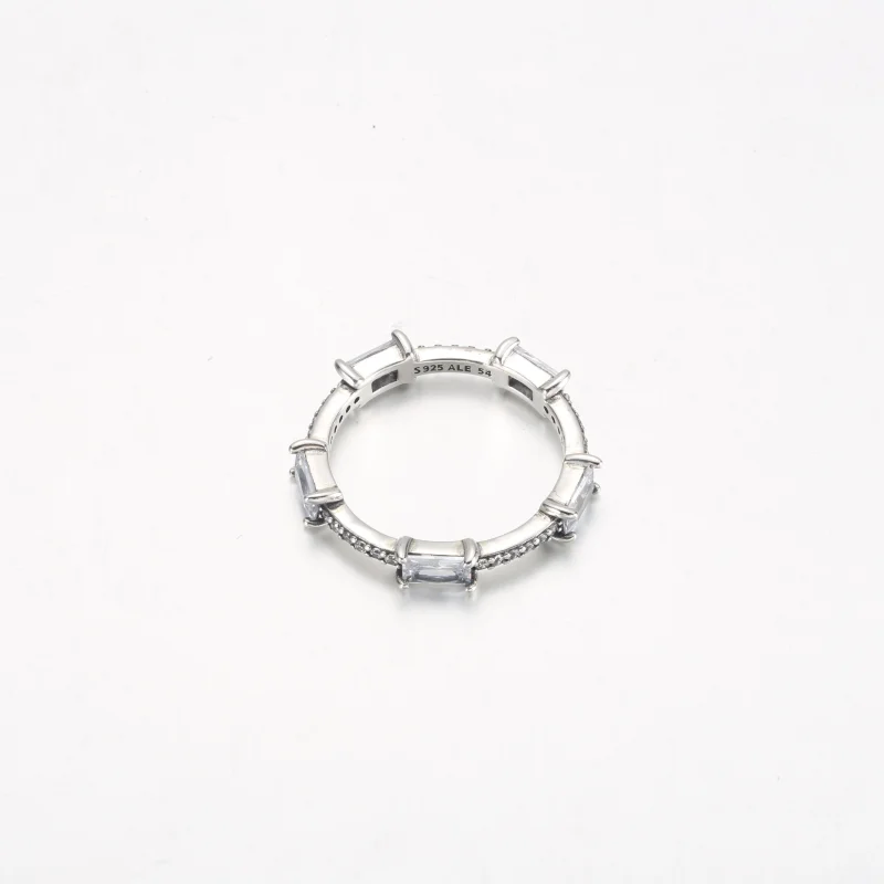 (obrázek pro) Obdélníkové tyče Pandora Sparkling Pavé Ring - 192397C01 - Zobrazit 3