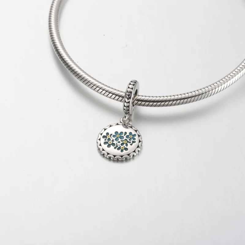 (obrázek pro) Pandora Blue Forget-Me-Not Flower Visací přívěsek - 792018C00_E031 - Zobrazit 4