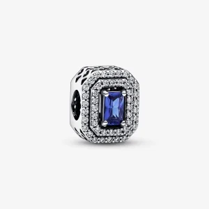 (obrázek pro) Pandora Blue Sparkling Leveled Rectangular Charm - 792385c01