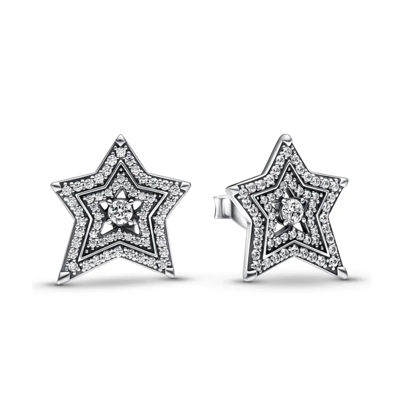 (obrázek pro) Pandora Celestial Asymetrické hvězdné náušnice - 292415C01