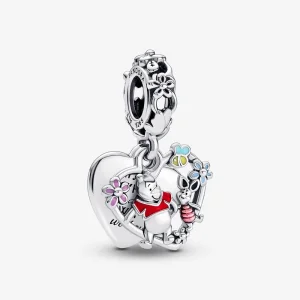(obrázek pro) Pandora Disney Medvídek Pú a prasátko s dvojitým závěsem - 792214C01