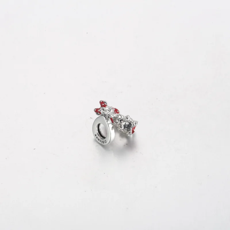 (obrázek pro) Pandora Disney Mickey Mouse & Minnie Mouse Kissing Dangle Charm - 790075C01 - Zobrazit 3
