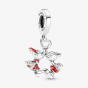 (obrázek pro) Pandora Disney Mickey Mouse & Minnie Mouse Kissing Dangle Charm - 790075C01