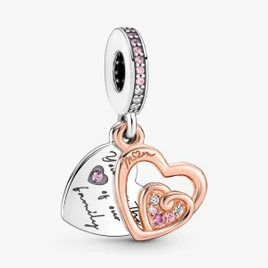 (obrázek pro) Pandora Entwined Infinite Hearts Double Visací přívěsek - 781020C01