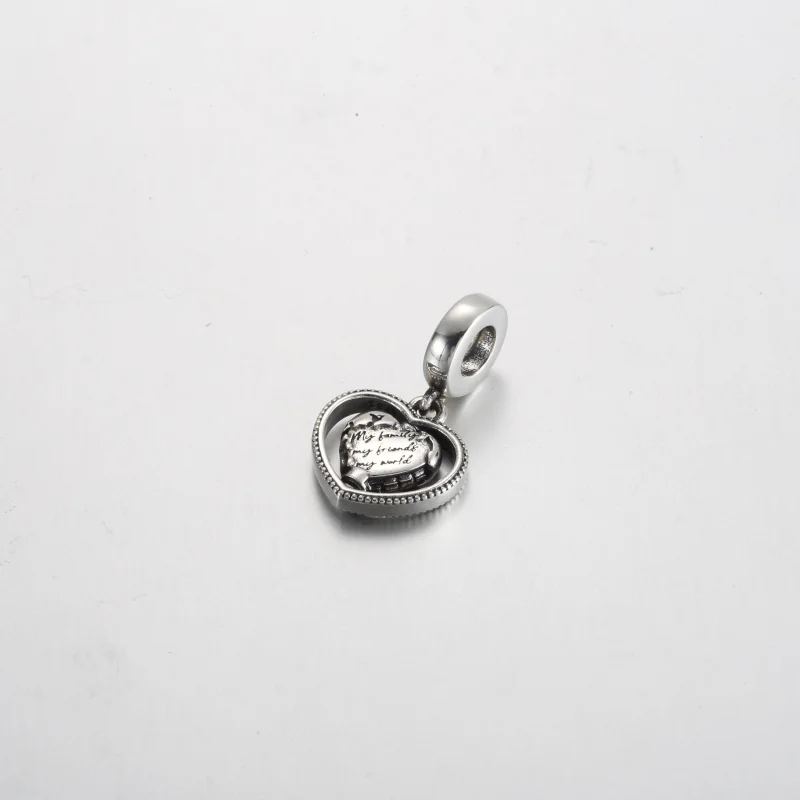 (obrázek pro) Pandora Family Spinning Heart Globe Charm - 792240C01 - Zobrazit 3
