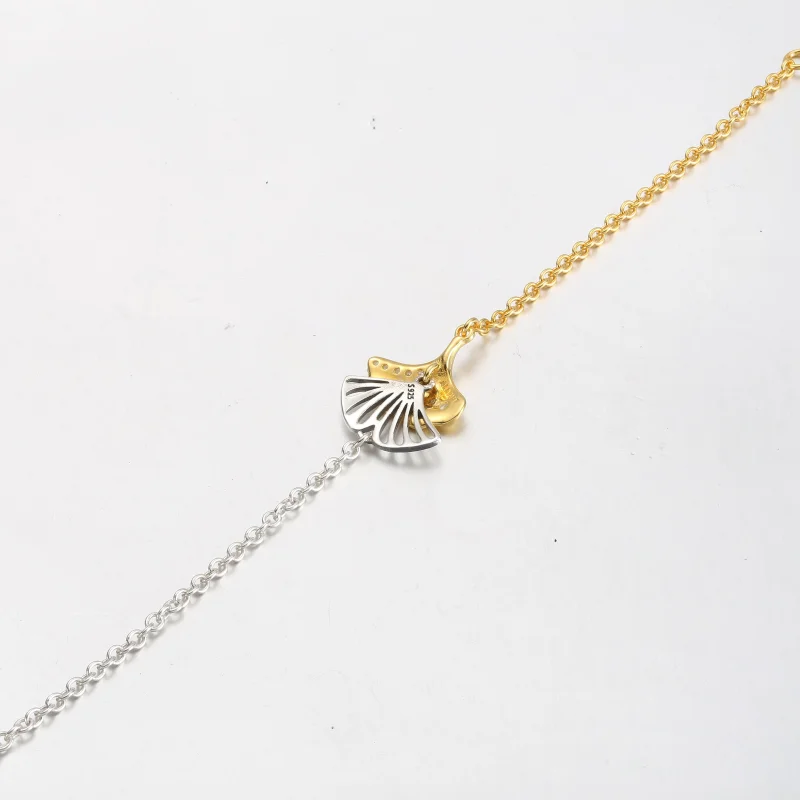 (obrázek pro) Pandora Ginkgo mincovní stříbro a řetízkový náramek pozlacený 14k zlatem - 56242 - Zobrazit 4
