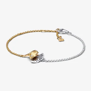 (obrázek pro) Pandora Ginkgo mincovní stříbro a řetízkový náramek pozlacený 14k zlatem - 562427C01