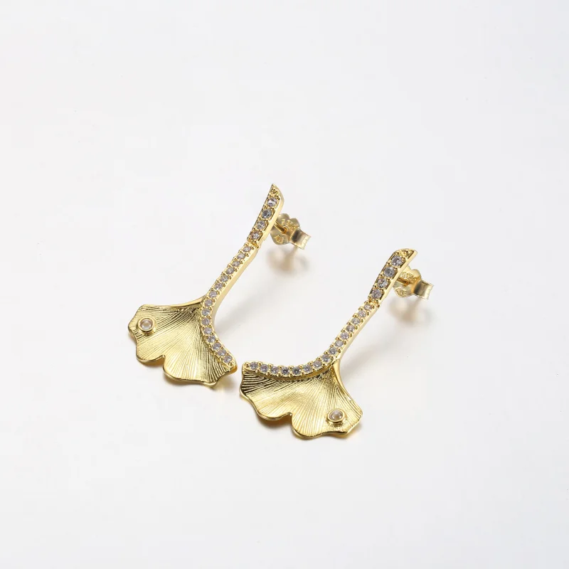 (obrázek pro) Pandora Ginkgo náušnice pozlacené 14k zlatem - 262440C01 - Zobrazit 2