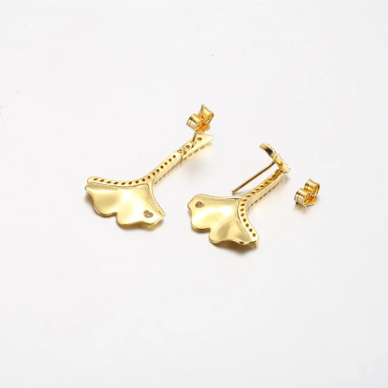 (obrázek pro) Pandora Ginkgo náušnice pozlacené 14k zlatem - 262440C01 - Zobrazit 5