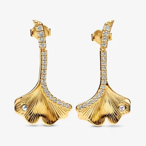 (obrázek pro) Pandora Ginkgo náušnice pozlacené 14k zlatem - 262440C01