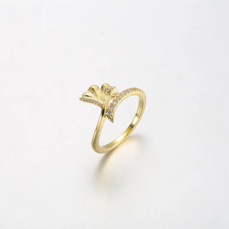 (obrázek pro) Pandora Ginkgo prsten pozlacený 14k zlatem - 162444C01 - Zobrazit 2