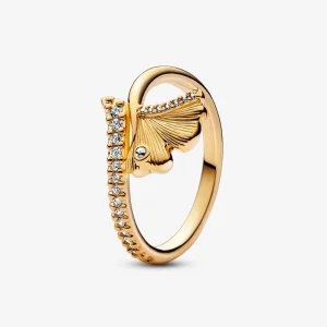(obrázek pro) Pandora Ginkgo prsten pozlacený 14k zlatem - 162444C01