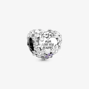 (obrázek pro) Pandora Mom Daisy Heart Charm - 791155C01