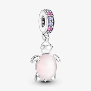 (obrázek pro) Pandora Murano Glass Pink Mořská želva Visací přívěsek - 798939C02